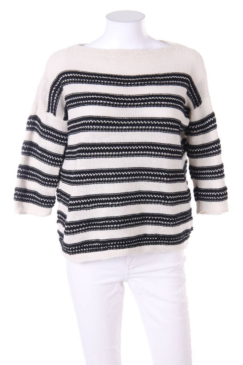 Carou TOMMY HILFIGER Strick-Pullover aus Leinen-Mix mit Streifen