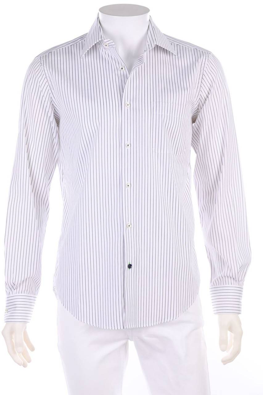 Carou TOMMY HILFIGER TAILORED Gestreiftes Hemd Mit Logo-Stickerei