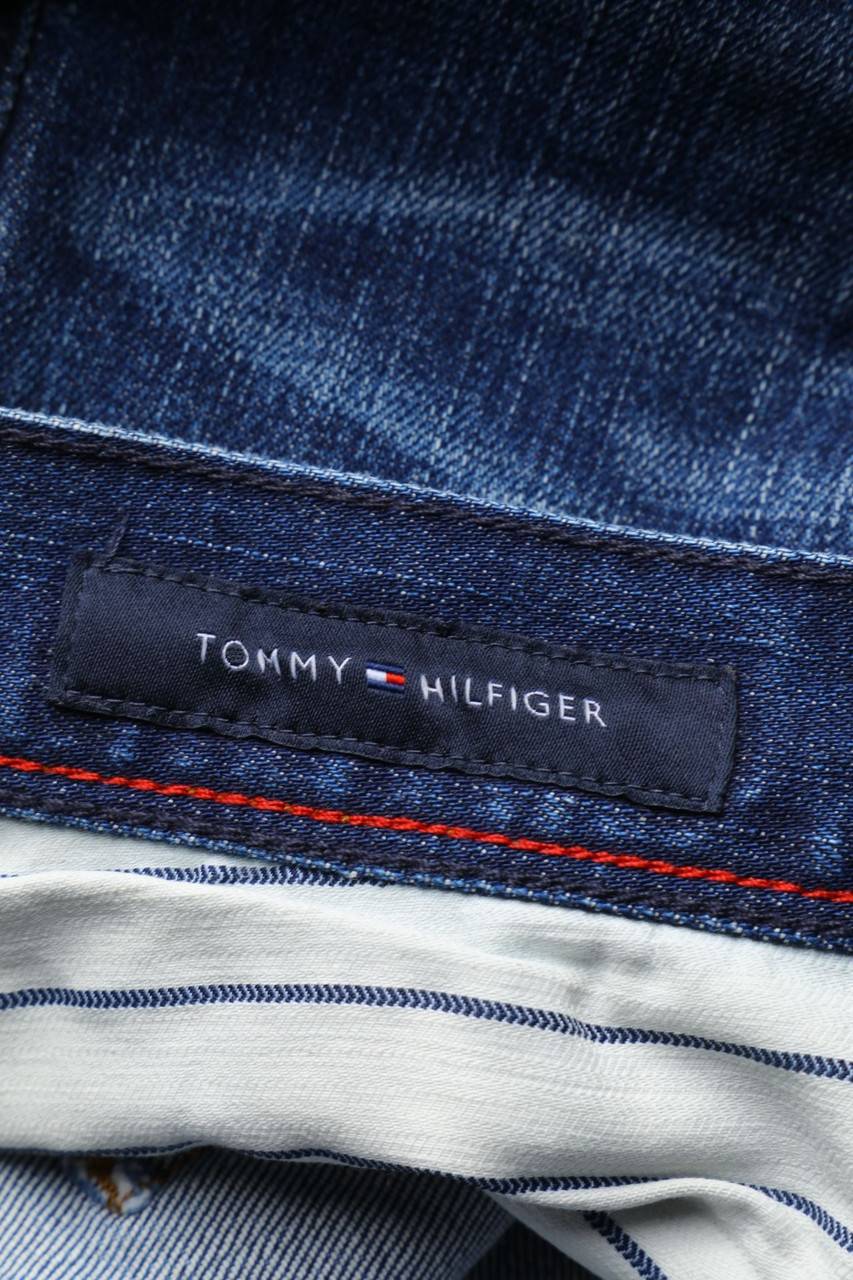 Carou TOMMY HILFIGER Used Look Slim-Jeans Mit Logo-Badge