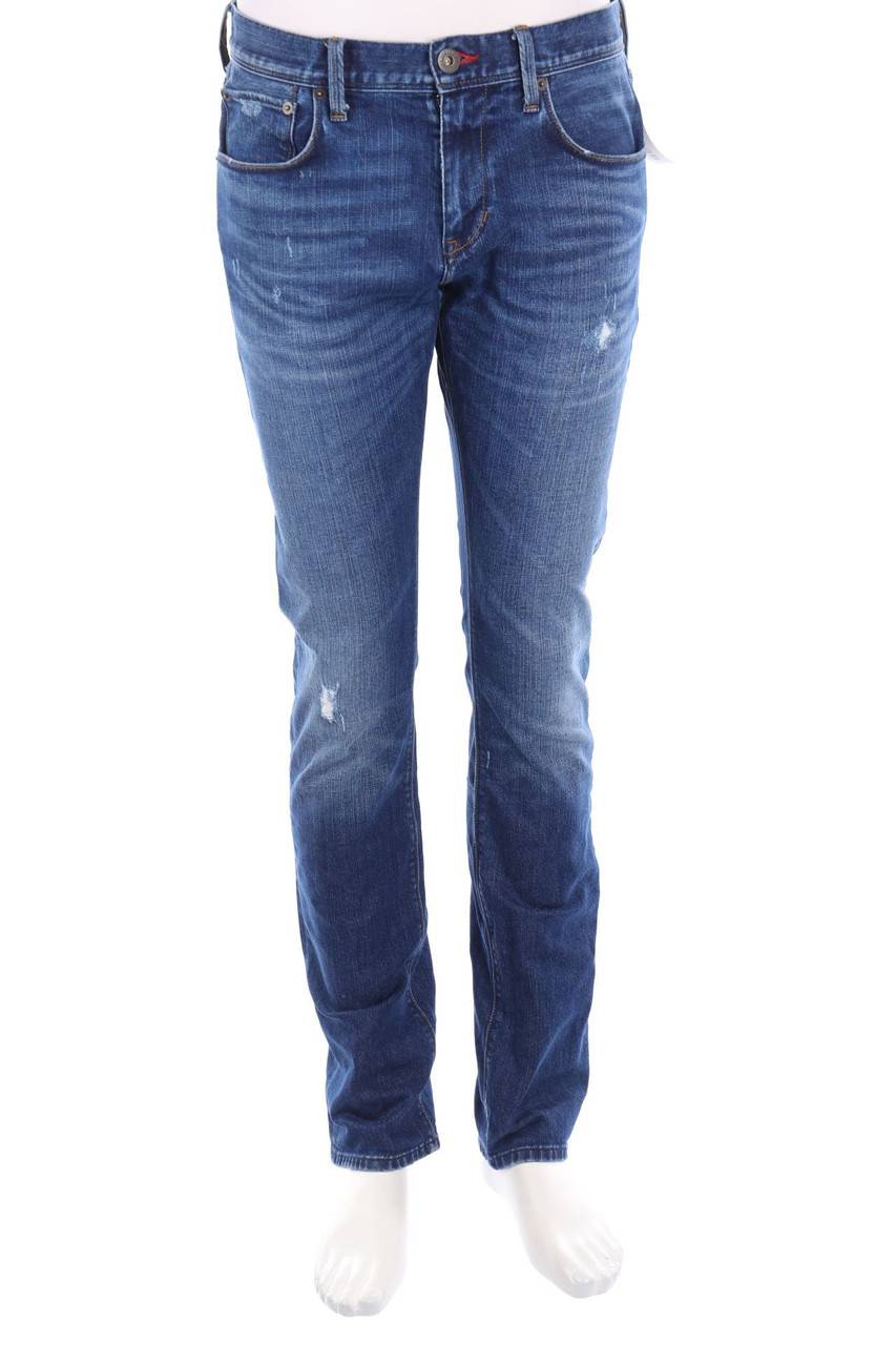 Carou TOMMY HILFIGER Used Look Slim-Jeans mit Logo-Badge