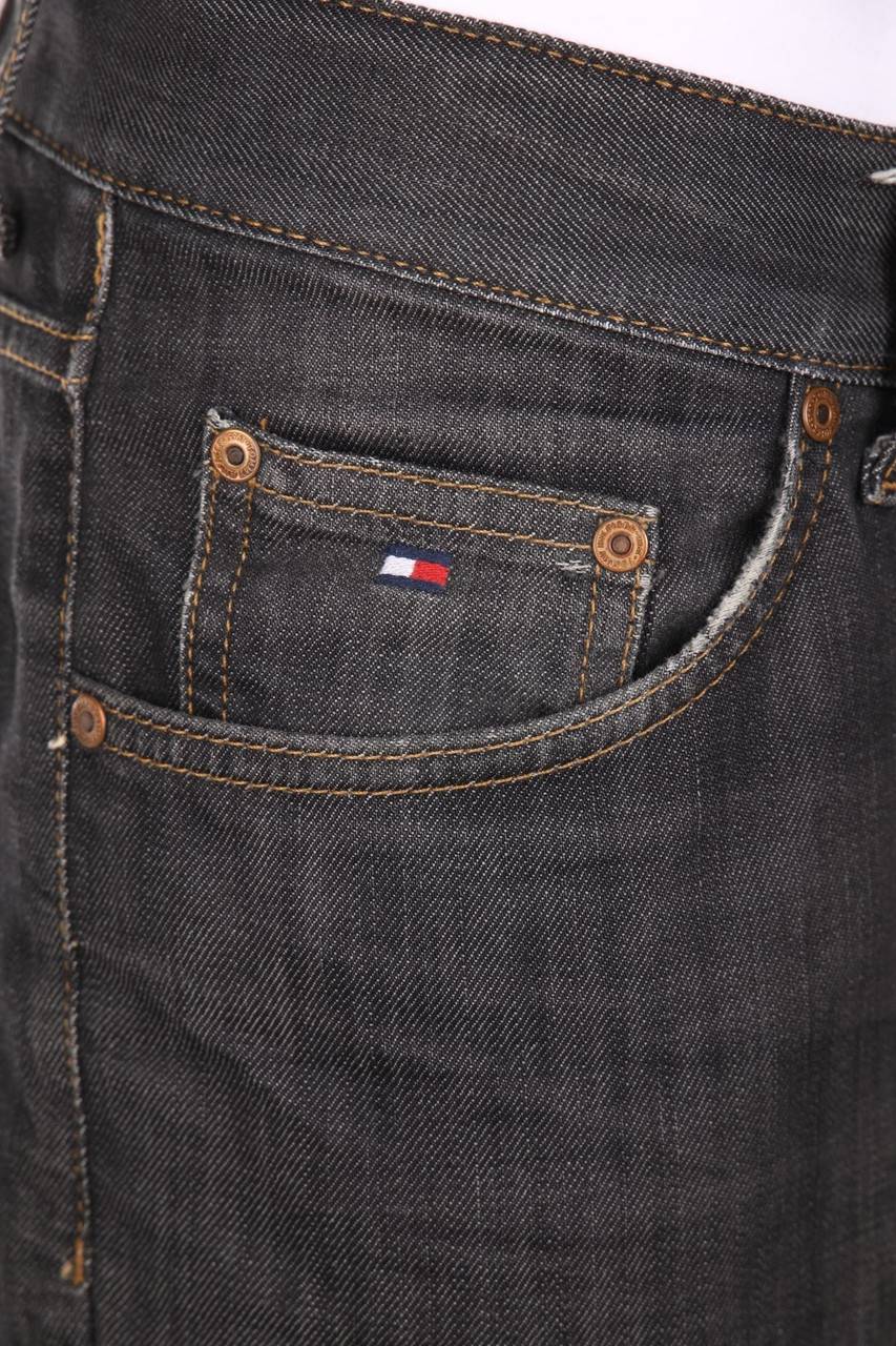 Carou TOMMY HILFIGER Used Look Slim-Jeans Mit Logo-Patch