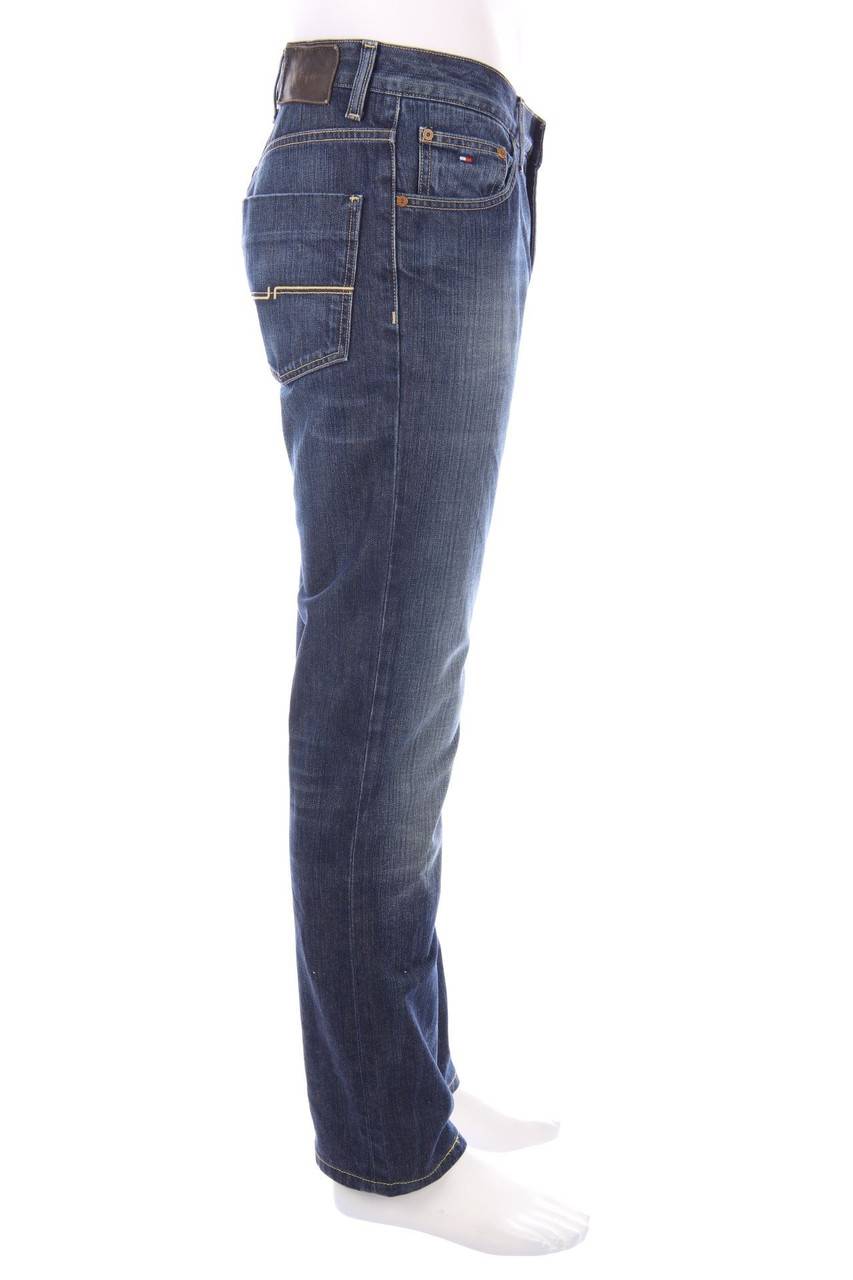 Carou TOMMY HILFIGER Used Look Straight Cut Jeans Mit Logo-Patch