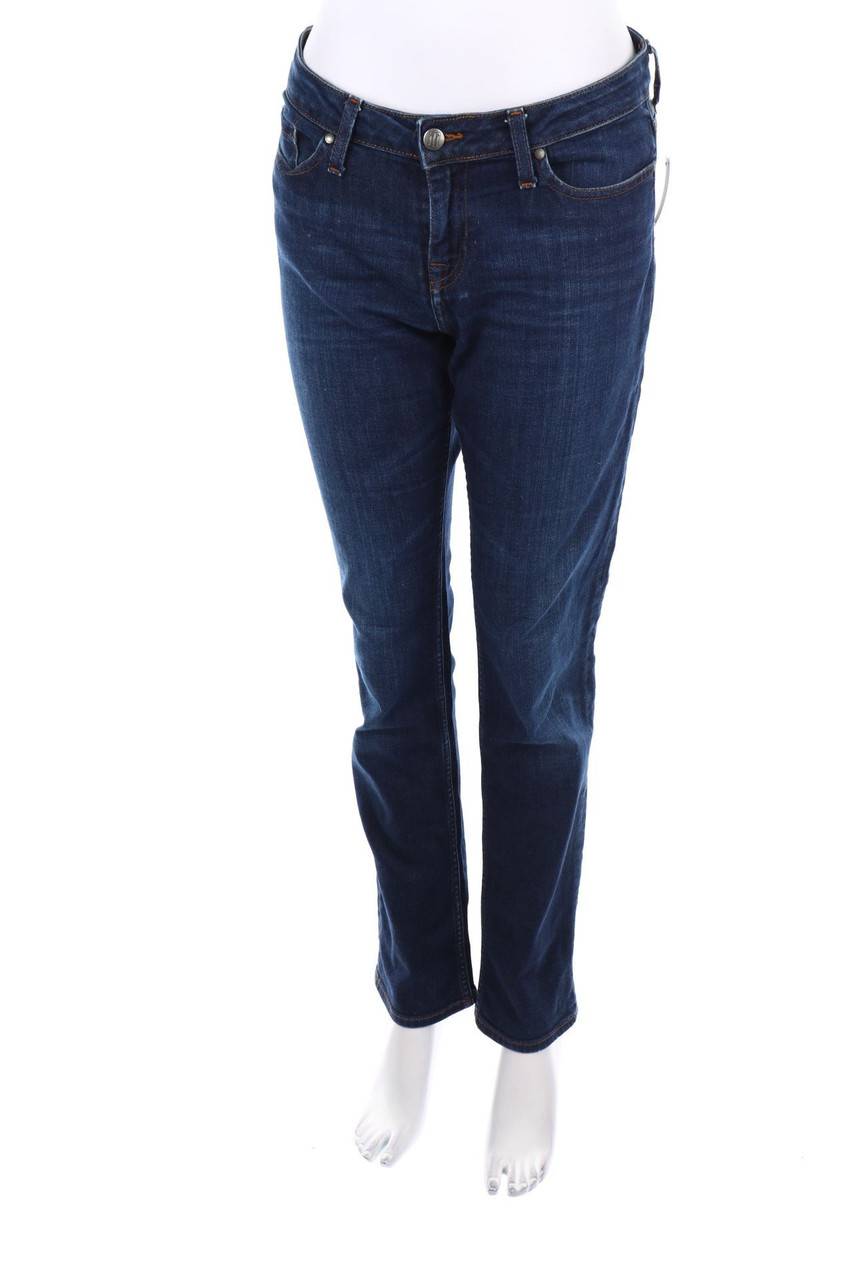 Carou TOMMY HILFIGER Used Look Straight Cut Jeans mit Logo-Patch