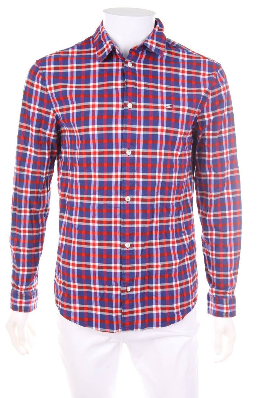 Carou TOMMY JEANS Tommy Hilfiger kariertes Hemd mit Logo-Stickerei