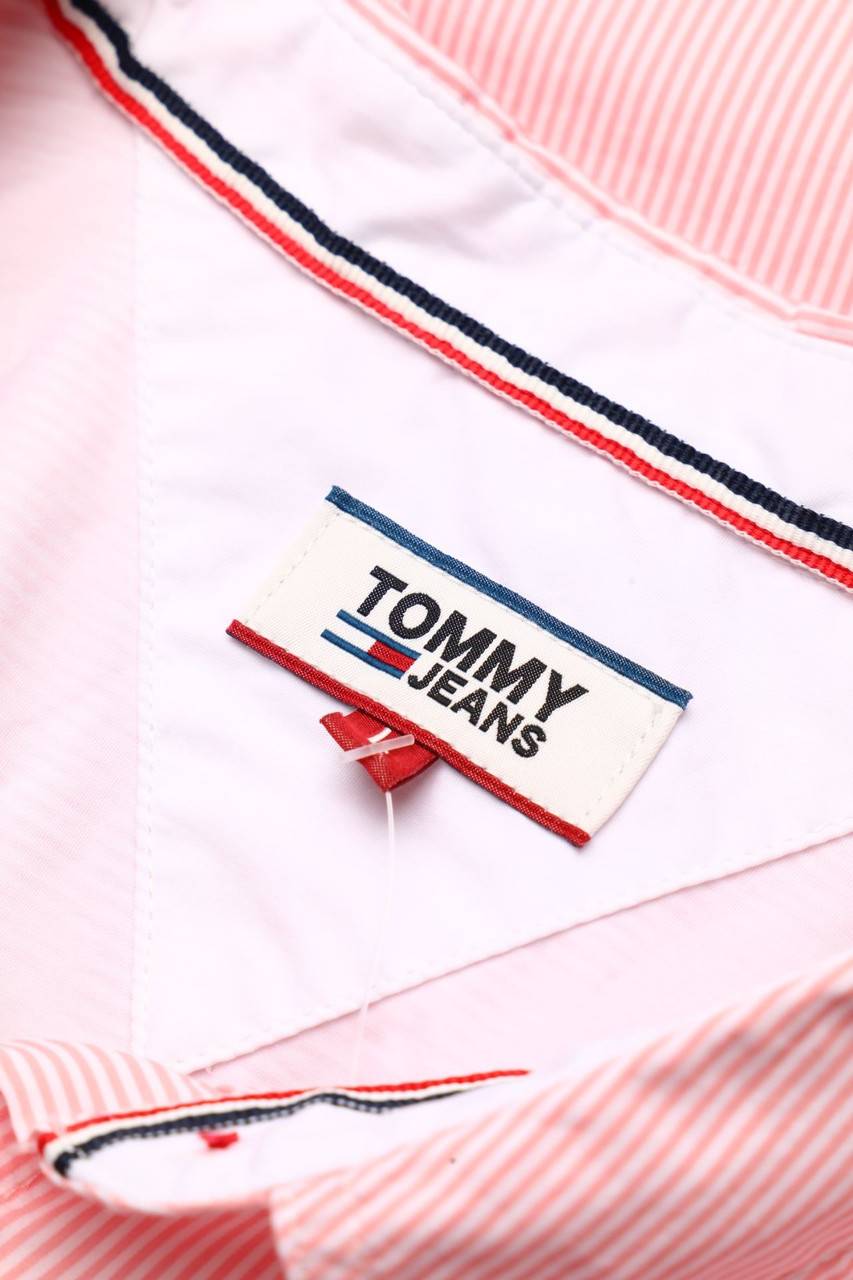 Carou TOMMY JEANS Tommy Hilfiger Streifen-Hemd-Bluse Mit Logo-Stickerei
