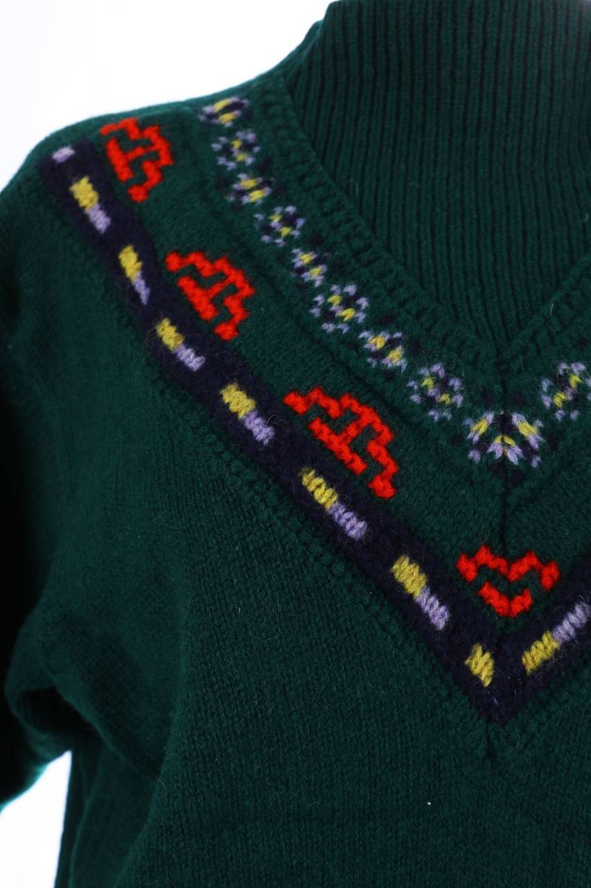 Carou UNITED COLORS OF BENETTON Vintage-Strick-Pullover Aus Reiner Schurwolle