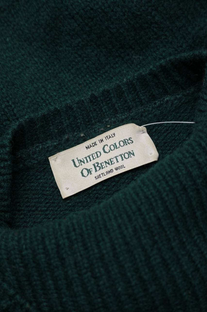 Carou UNITED COLORS OF BENETTON Vintage-Strick-Pullover Aus Reiner Schurwolle