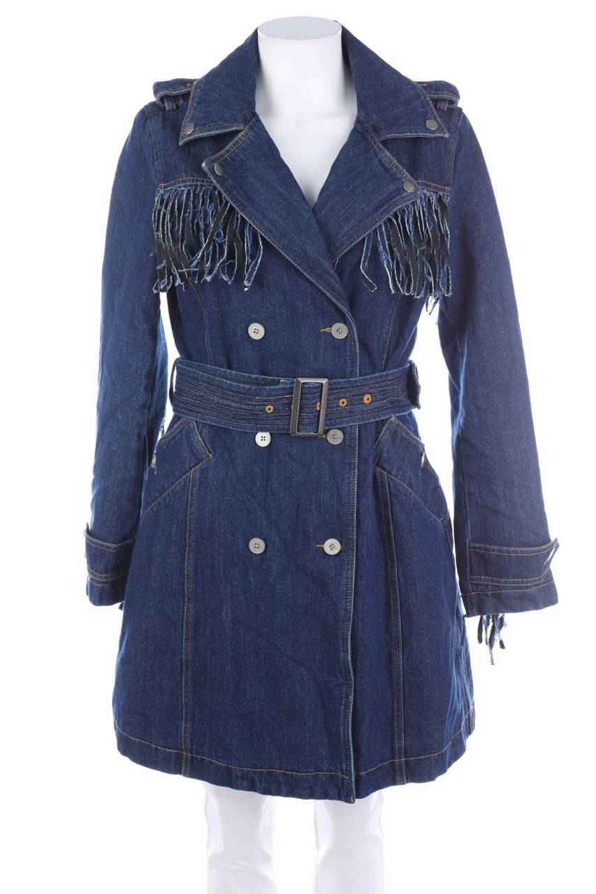 Carou UNITED COLORS OF BENETTON Y2K-Jeans-Mantel mit Fransen
