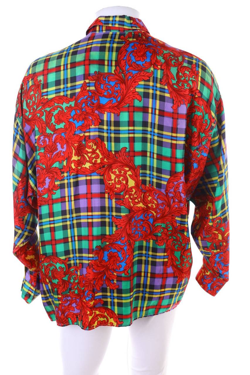 Carou V2 BY VERSACE Vintage-Hemd Aus Seide Mit Print