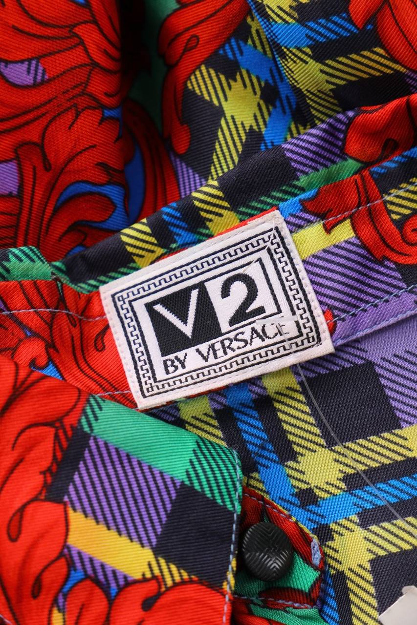 Carou V2 BY VERSACE Vintage-Hemd Aus Seide Mit Print