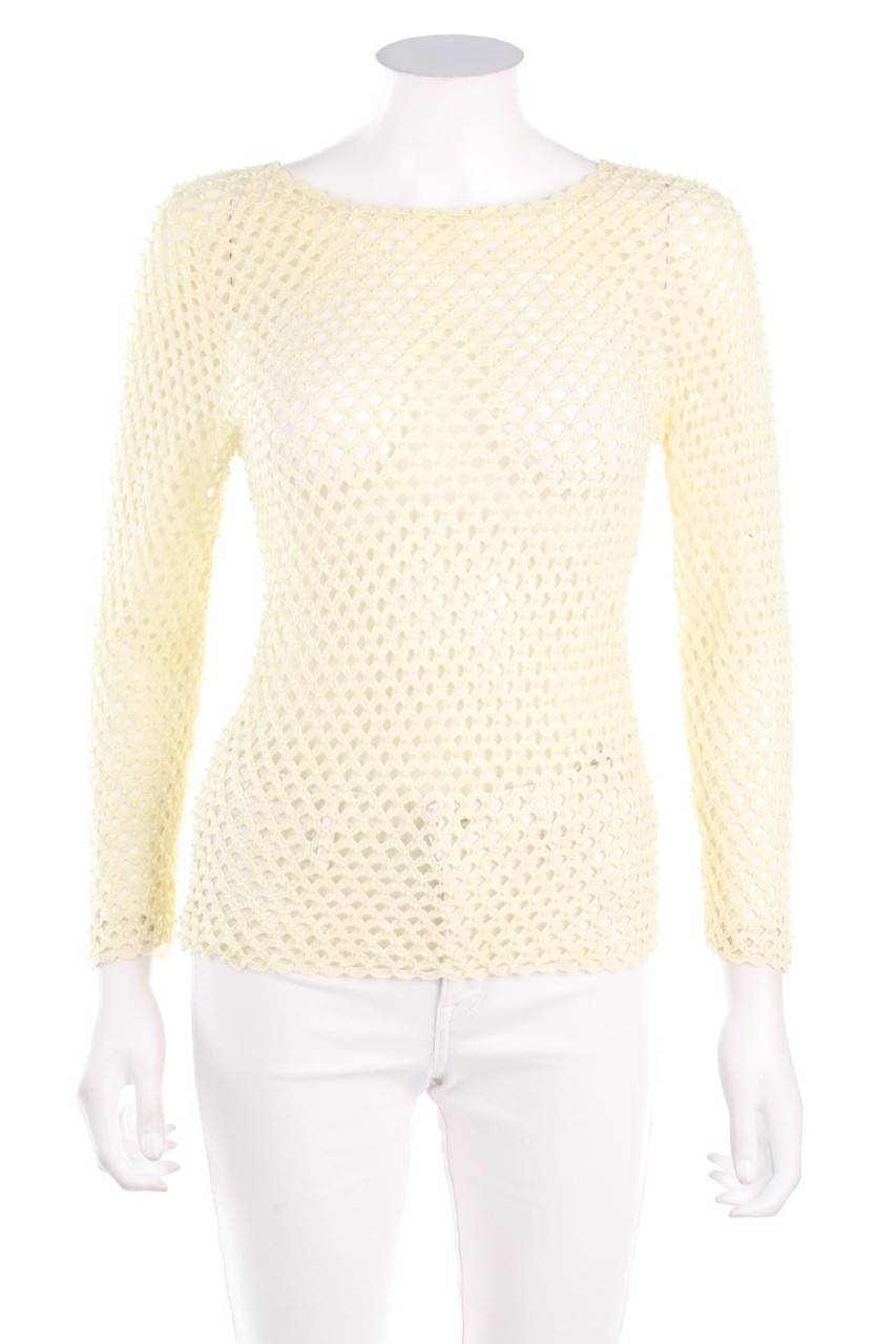 Carou valentino LES TRICOTS Vintage-Strick-Pullover mit Perlen
