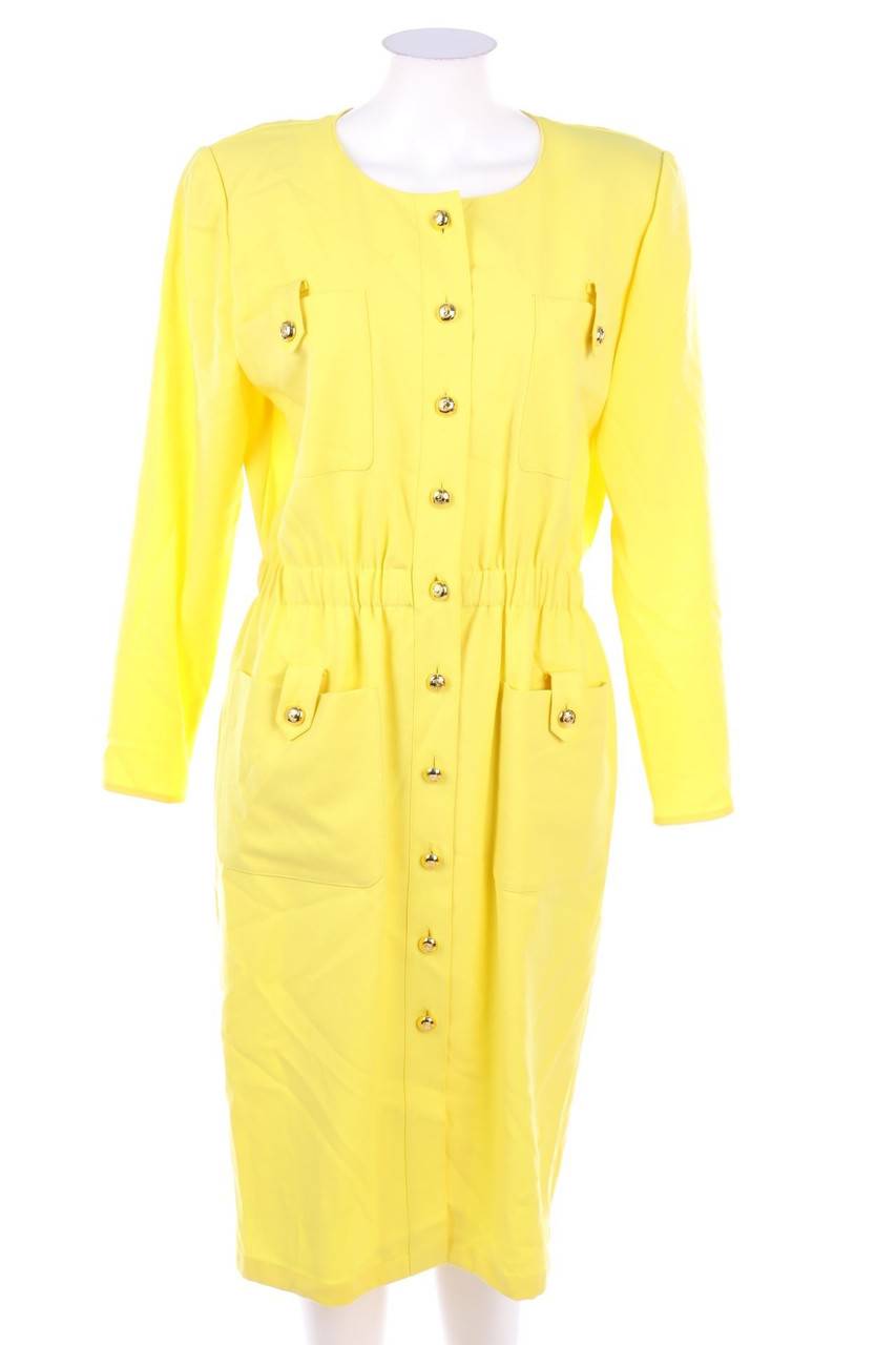 Carou VALENTINO MISS V 90s-Vintage-Kleid aus Wolle mit Logo-Knöpfen