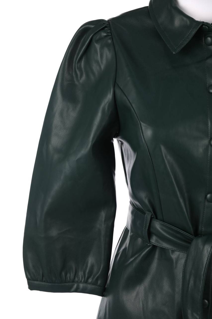 Carou VERO MODA Faux Leather-Blusenkleid Mit Gürtel