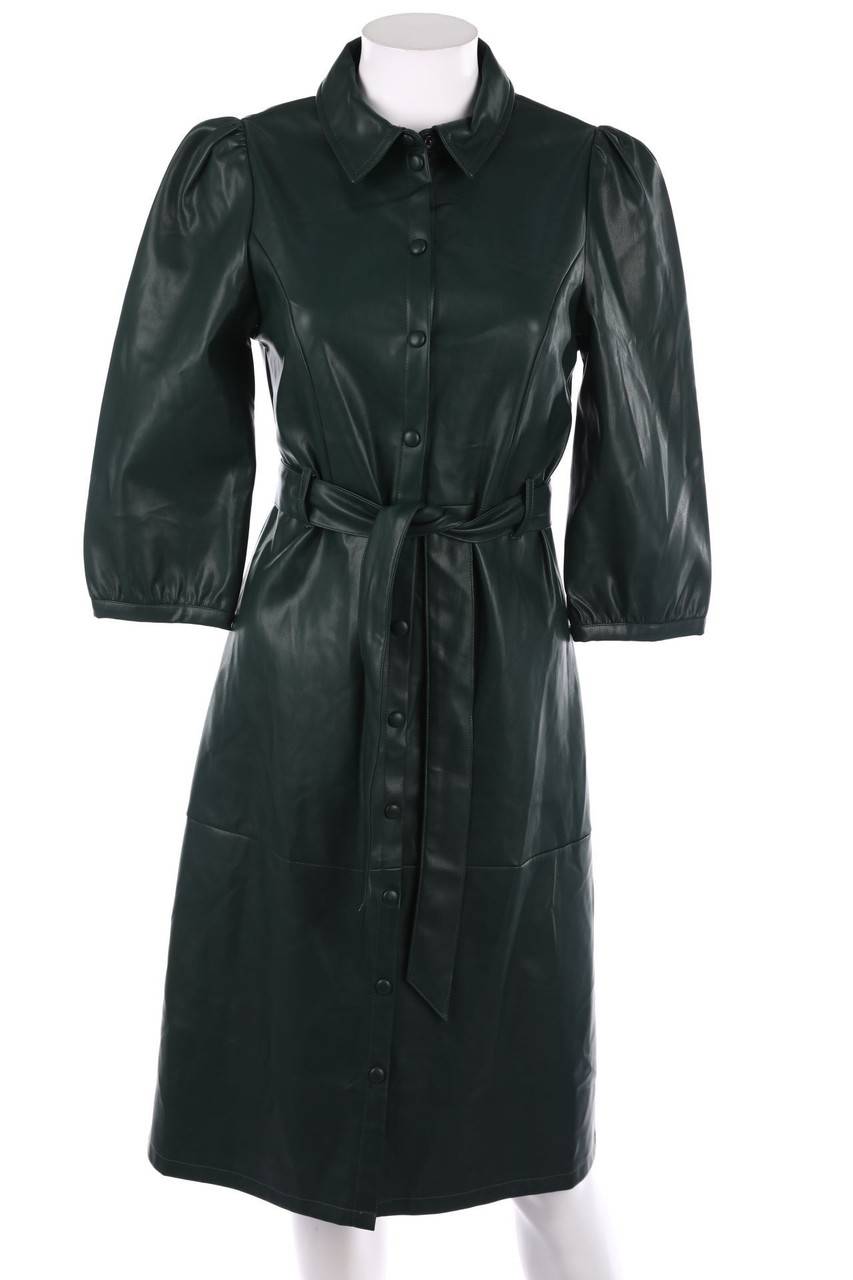 Carou VERO MODA Faux Leather-Blusenkleid mit Gürtel