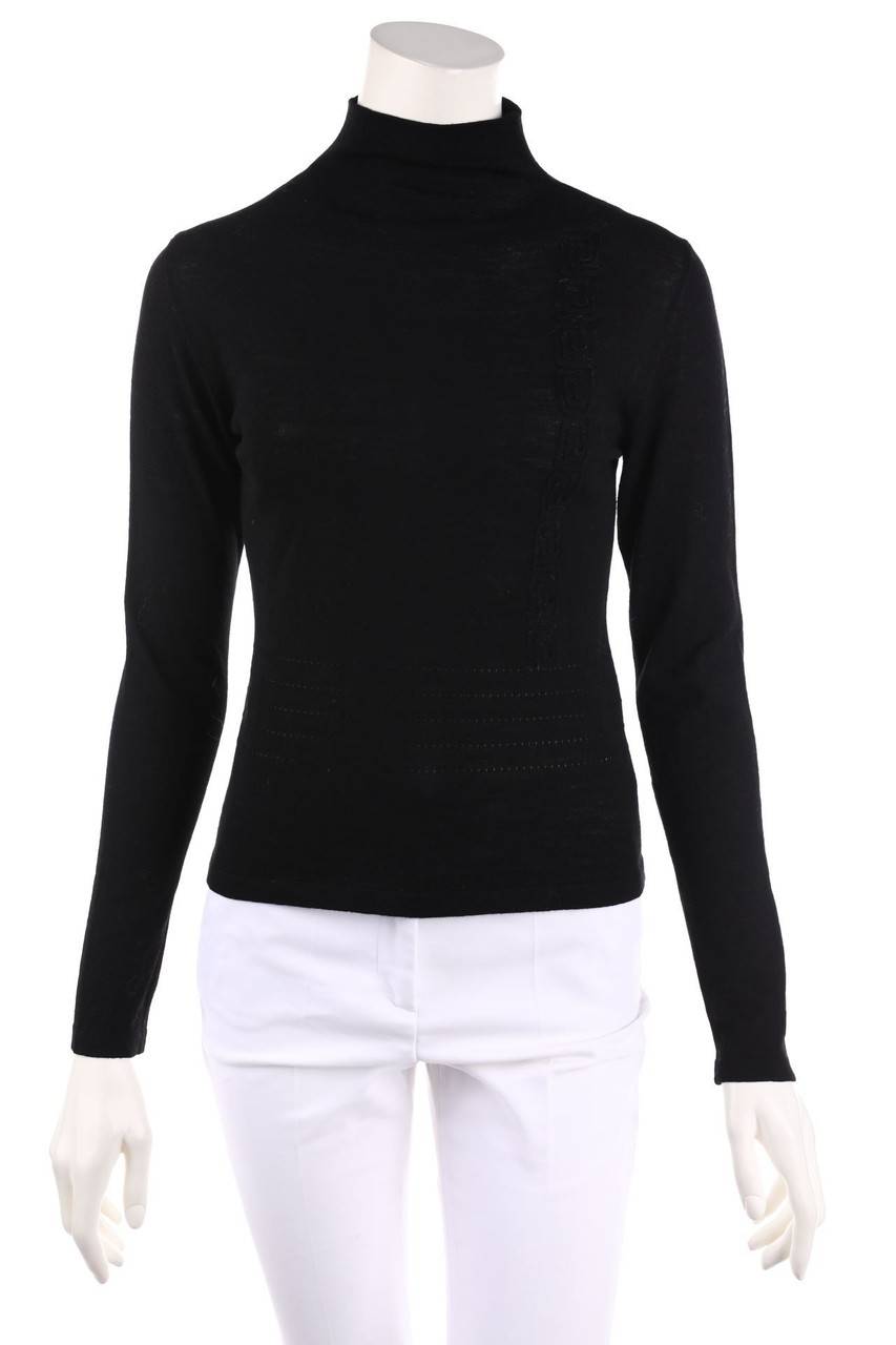 Carou VERSACE CLASSIC Strick-Pullover aus Merinowolle mit Logo-Applikation