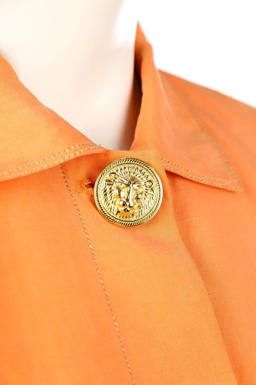 Carou VERSUS Gianni Versace Vintage-Blazer Aus Leinen-Seide-Mix Mit Logo-Knöpfen