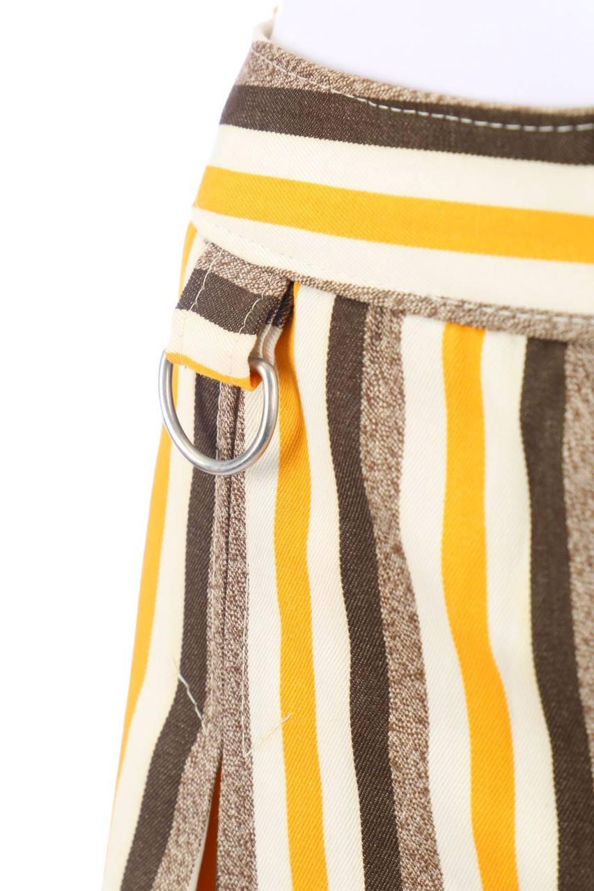 Carou VINTAGE 70s-Micro Mini-Falten-Rock Mit Streifen
