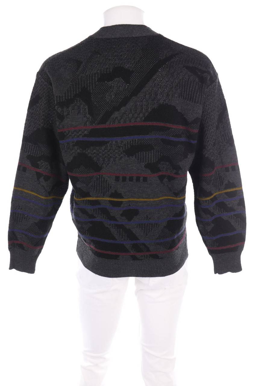 Carou VINTAGE Cardigan Aus Woll-Mix Mit Geometrischem Muster