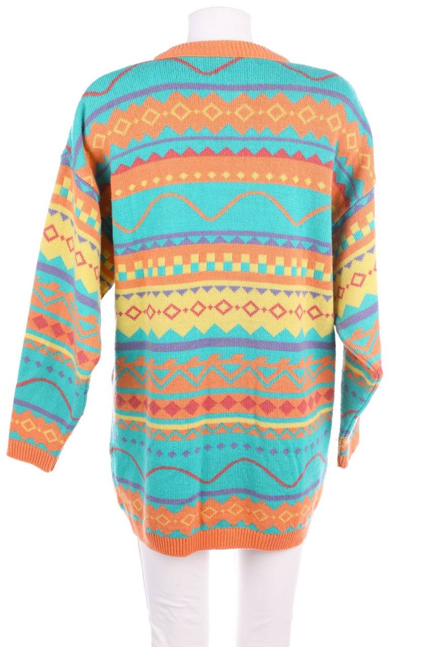 Carou VINTAGE Cardigan Aus Woll-Mix Mit Geometrischem Muster