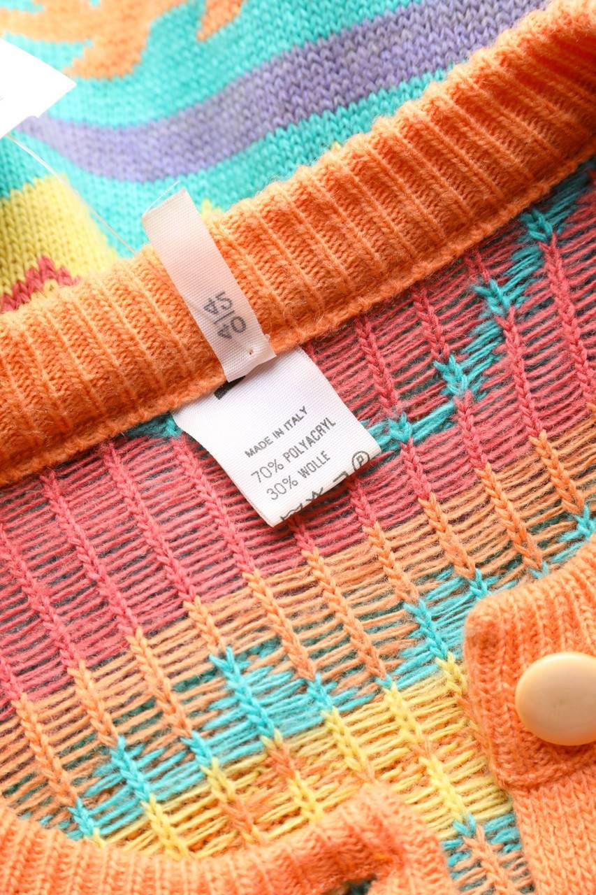 Carou VINTAGE Cardigan Aus Woll-Mix Mit Geometrischem Muster