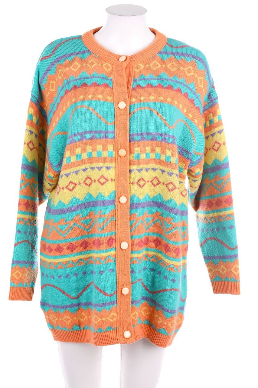 Carou VINTAGE Cardigan aus Woll-Mix mit geometrischem Muster