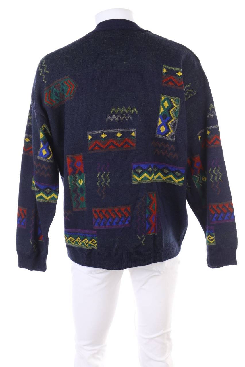 Carou VINTAGE Cardigan Aus Woll-Mix Mit Geometrischem Muster