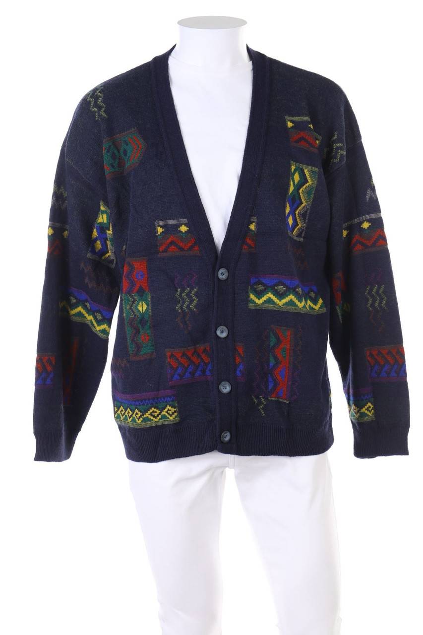 Carou VINTAGE Cardigan aus Woll-Mix mit geometrischem Muster