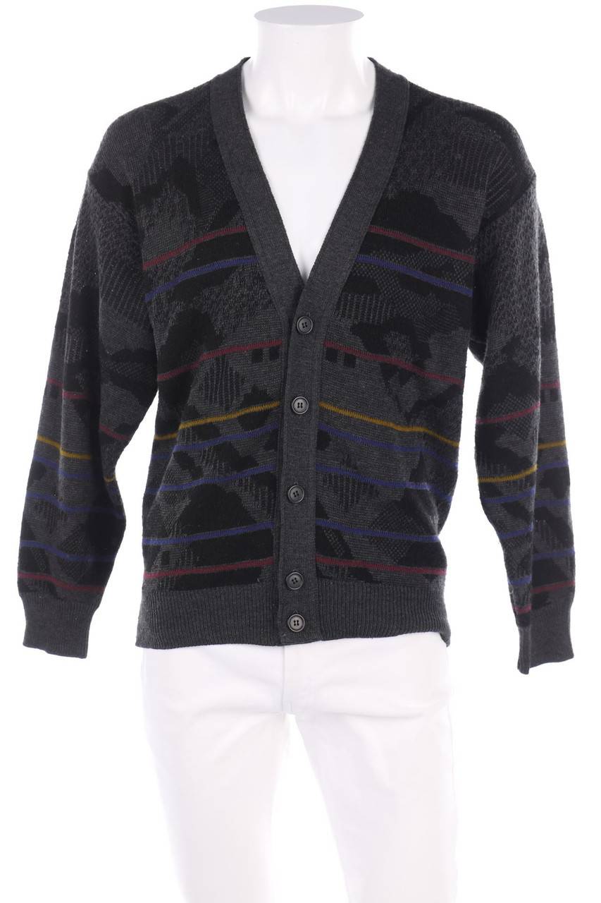 Carou VINTAGE Cardigan aus Woll-Mix mit geometrischem Muster