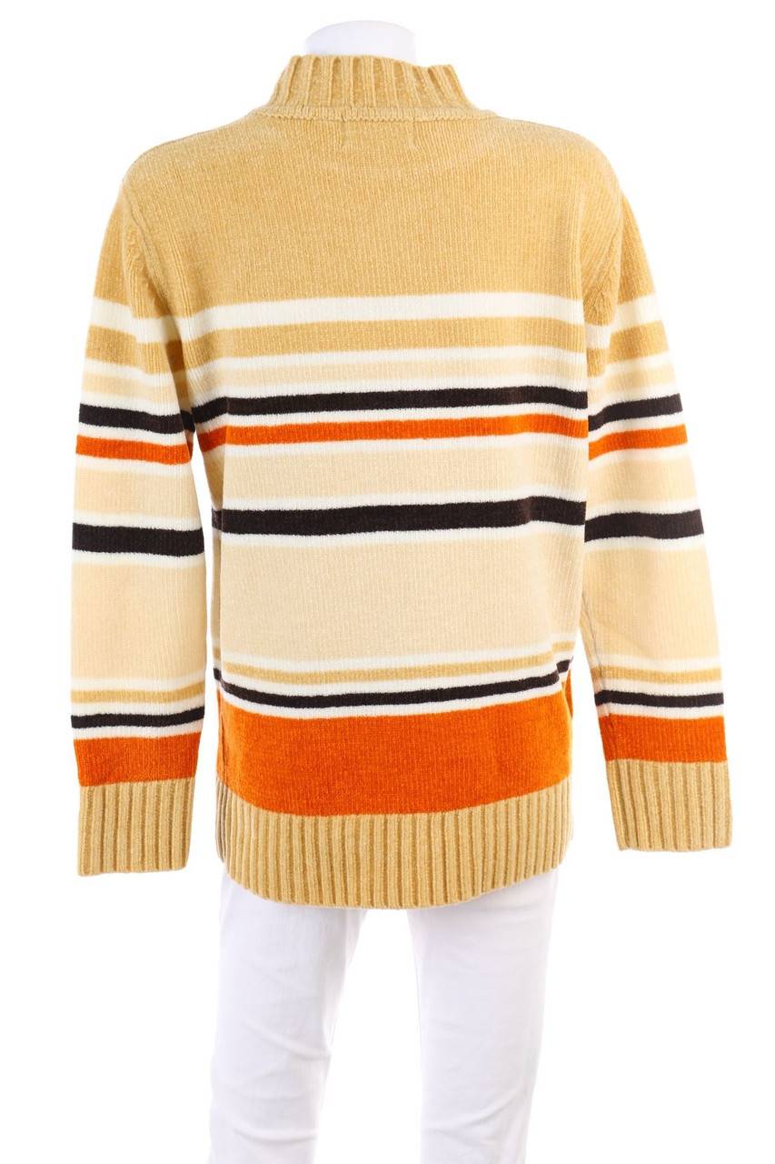 Carou VINTAGE Chenille-Strick-Pullover Mit Streifen