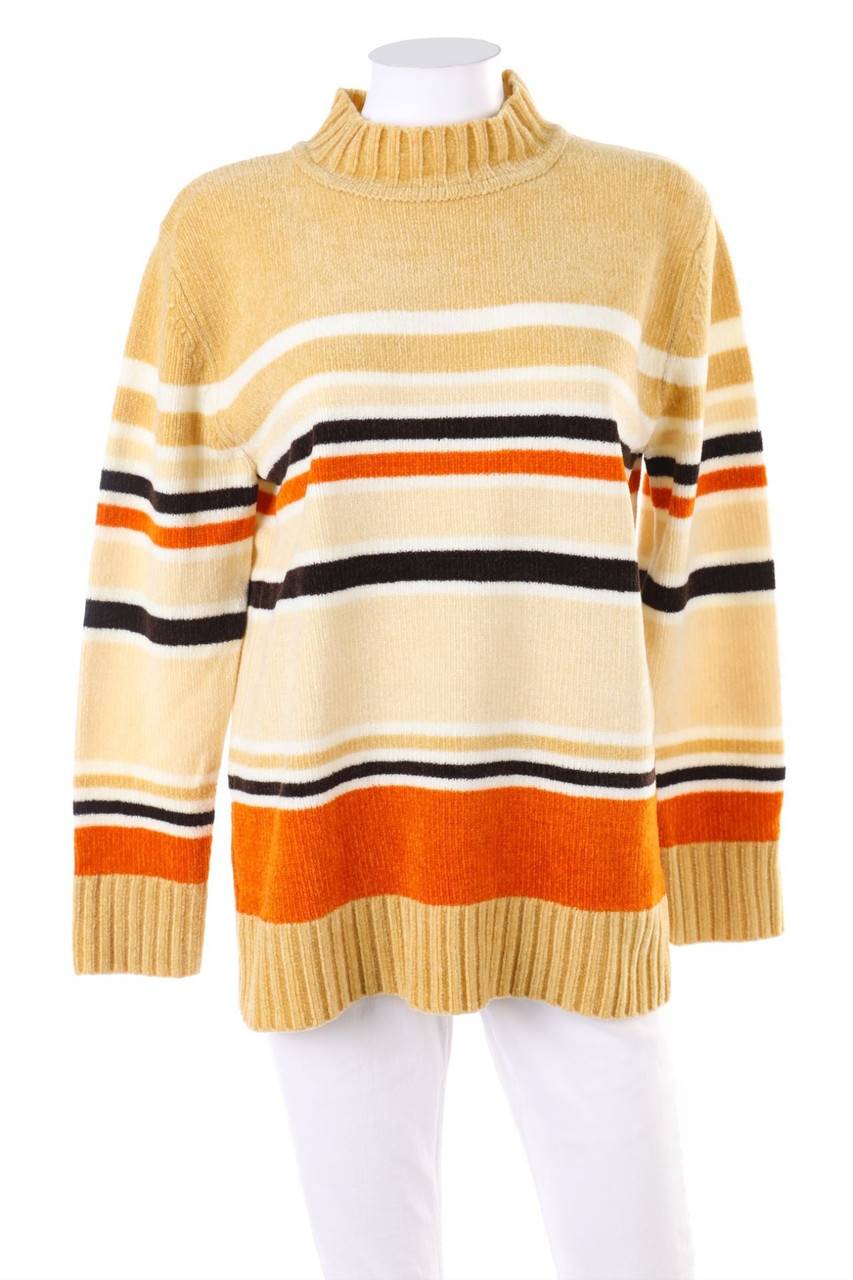 Carou VINTAGE Chenille-Strick-Pullover mit Streifen