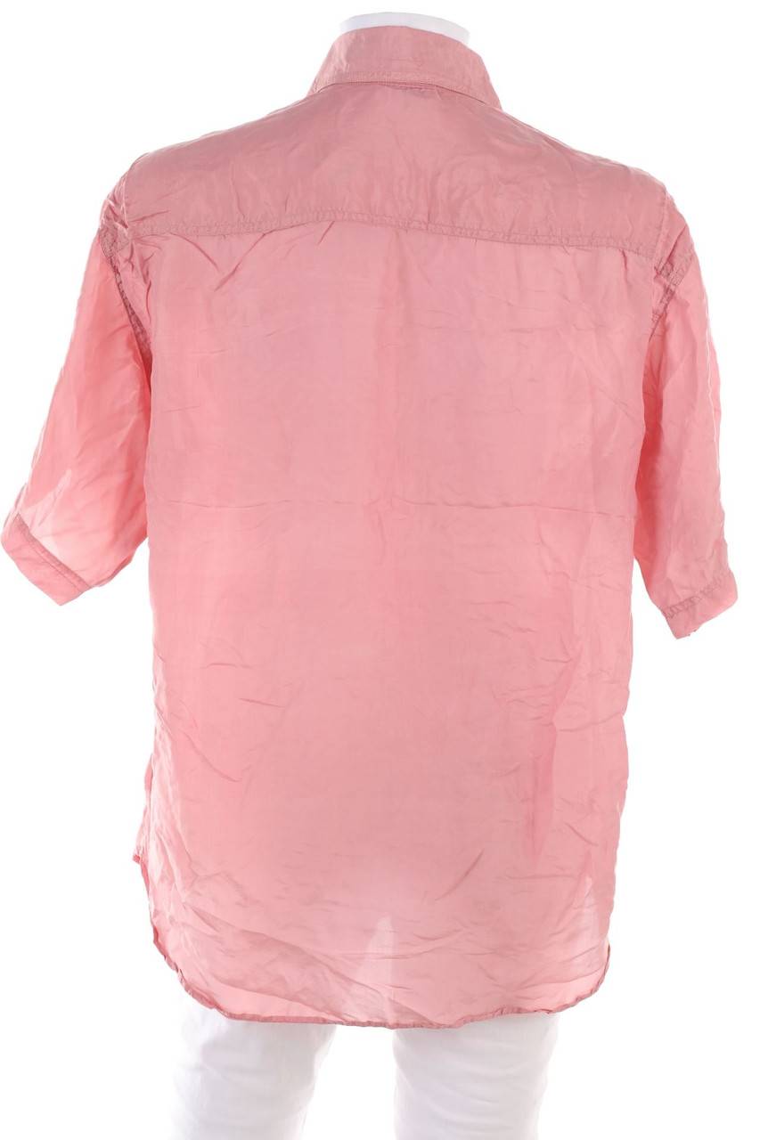 Carou VINTAGE Hemd-Bluse Mit Kurzem Ärmel Aus Seide