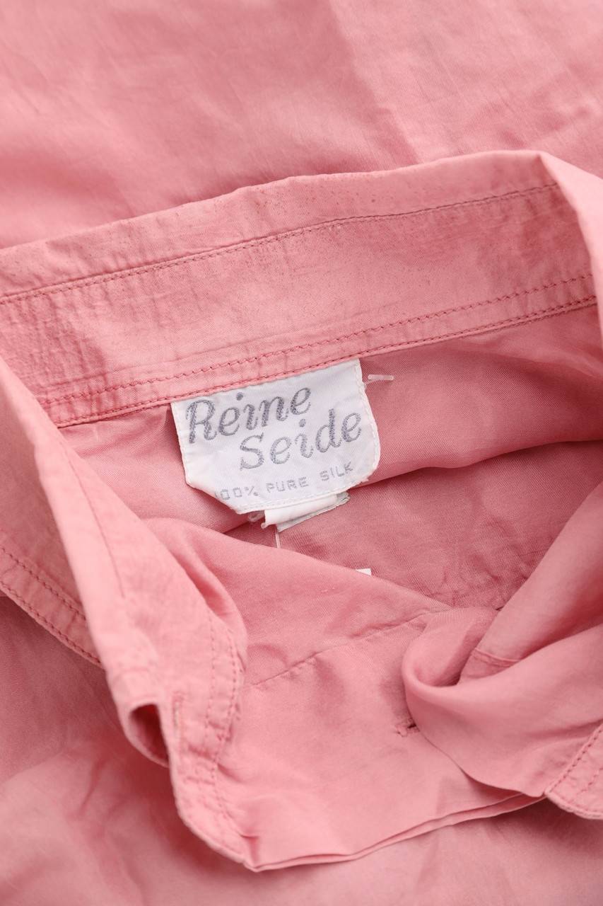 Carou VINTAGE Hemd-Bluse Mit Kurzem Ärmel Aus Seide