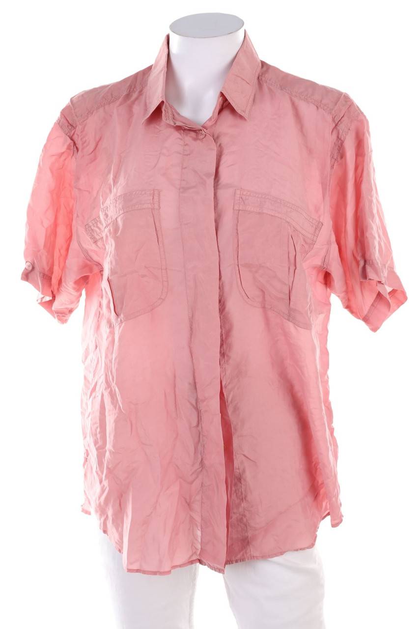 Carou VINTAGE Hemd-Bluse mit kurzem Ärmel aus Seide