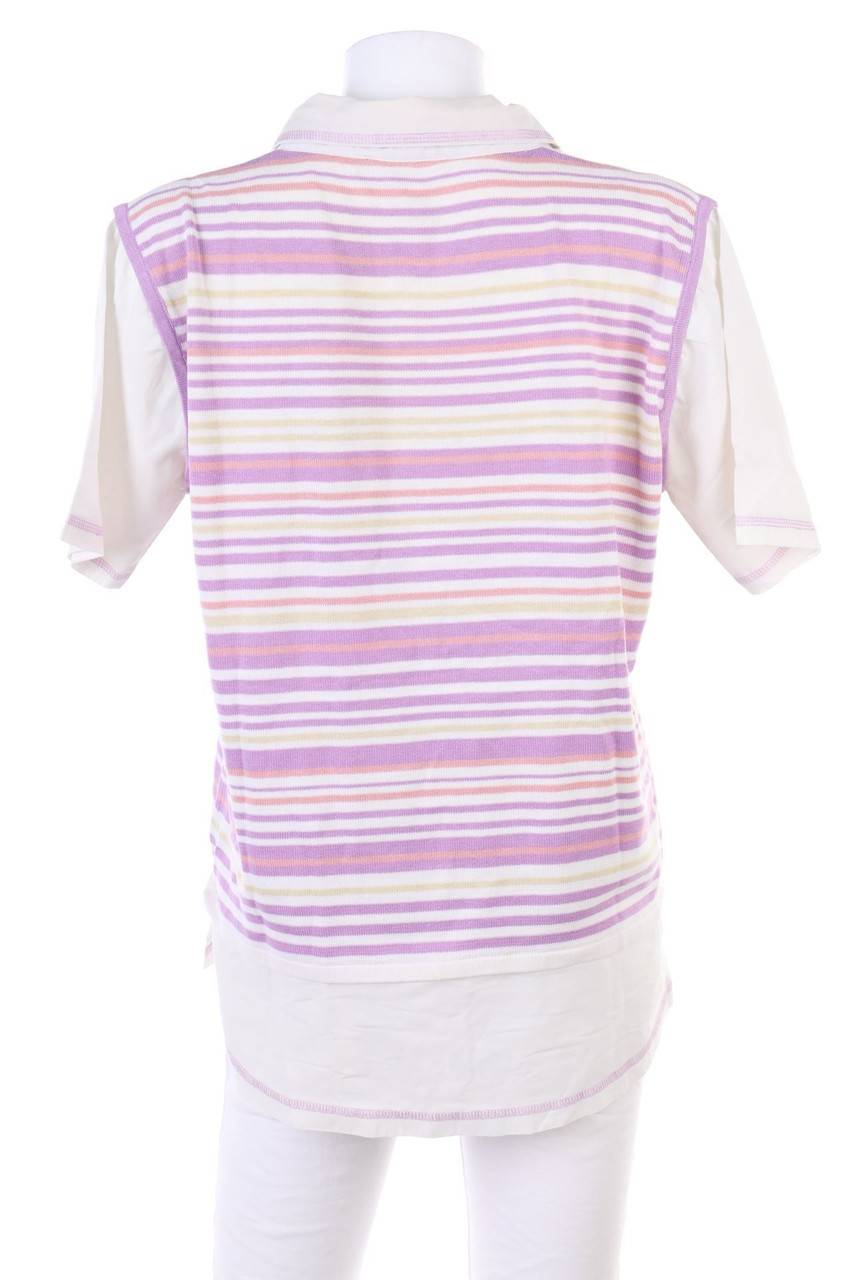 Carou VINTAGE Hemd-Bluse Mit Kurzem Ärmel Im Layer Look