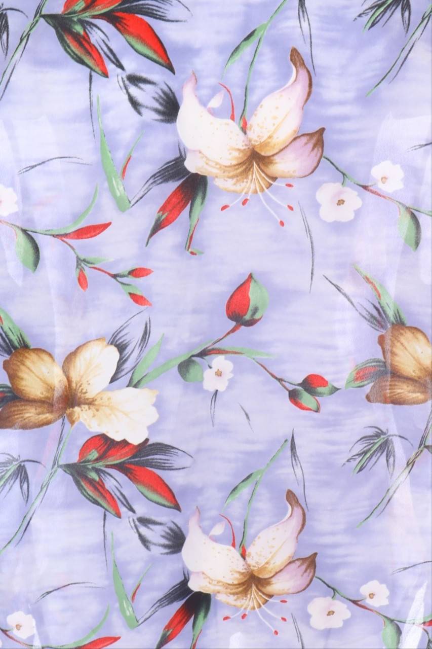 Carou VINTAGE Hemd-Bluse Mit Kurzem Ärmel Mit Blumen-Print