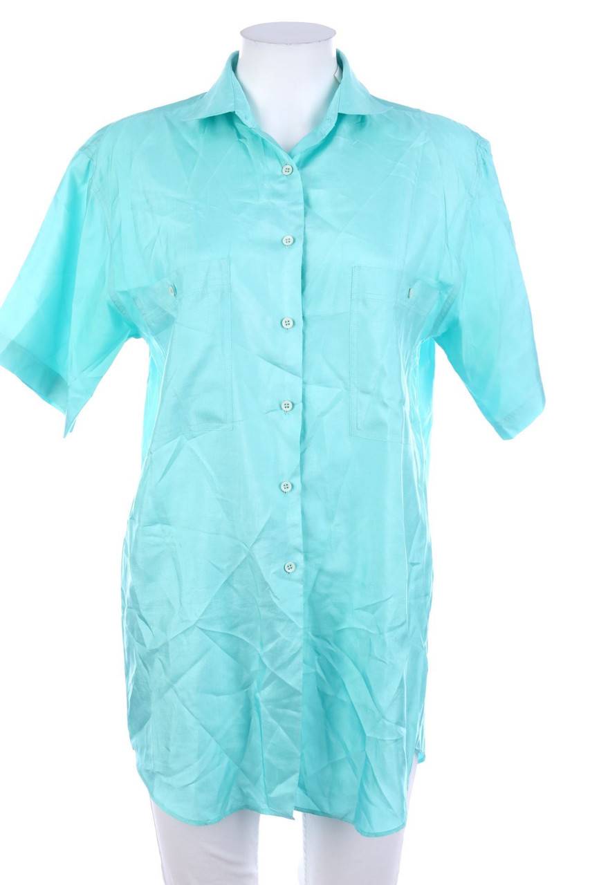 Carou VINTAGE Kurzarm-Bluse mit aufgesetzten Taschen