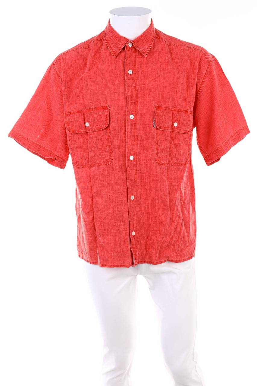 Carou VINTAGE Kurzarm-Hemd aus Baumwolle mit aufgesetzten Taschen