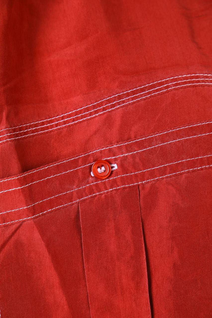 Carou VINTAGE Kurzarm-Hemd Casual Uni Aus Seide Mit Aufgesetzten Taschen