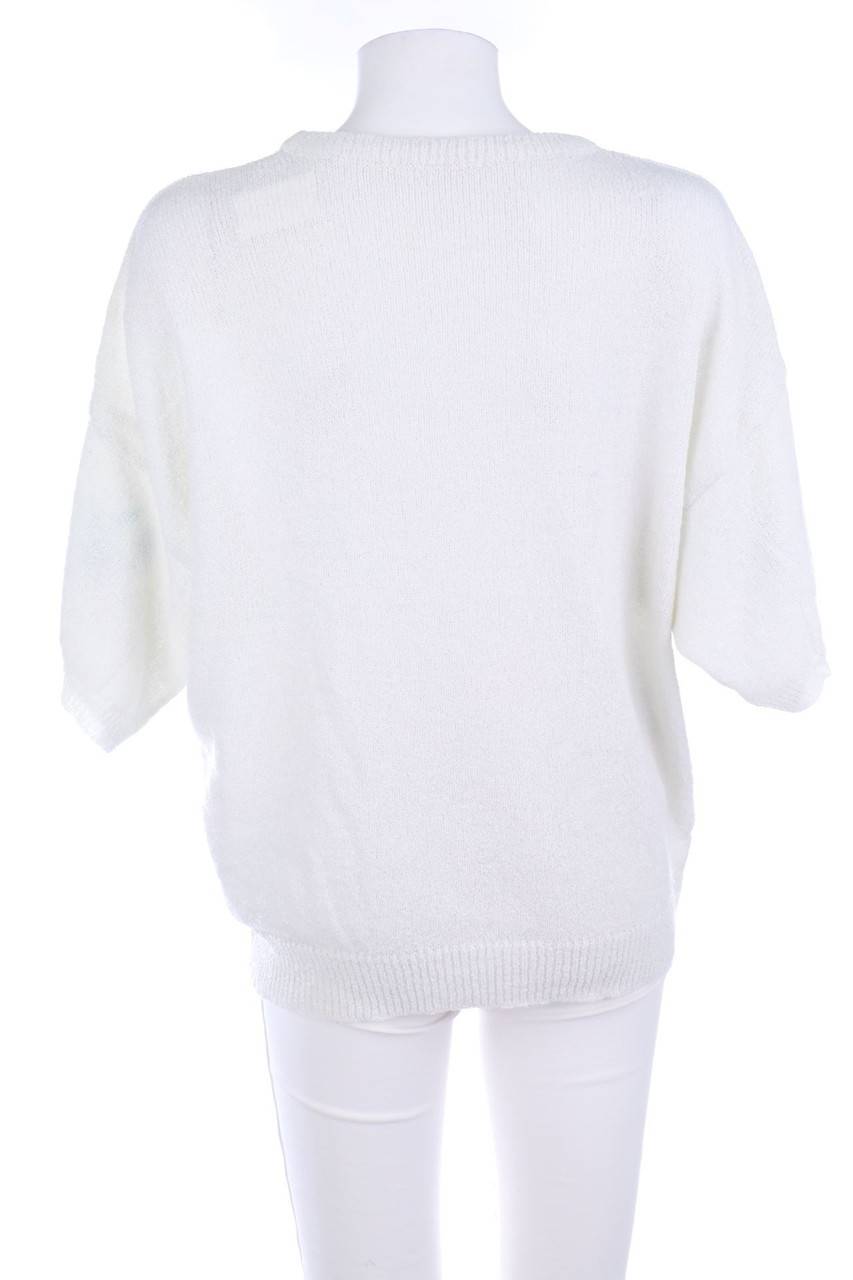 Carou VINTAGE Kurzarm-Strick-Pullover Mit Blumen-Print