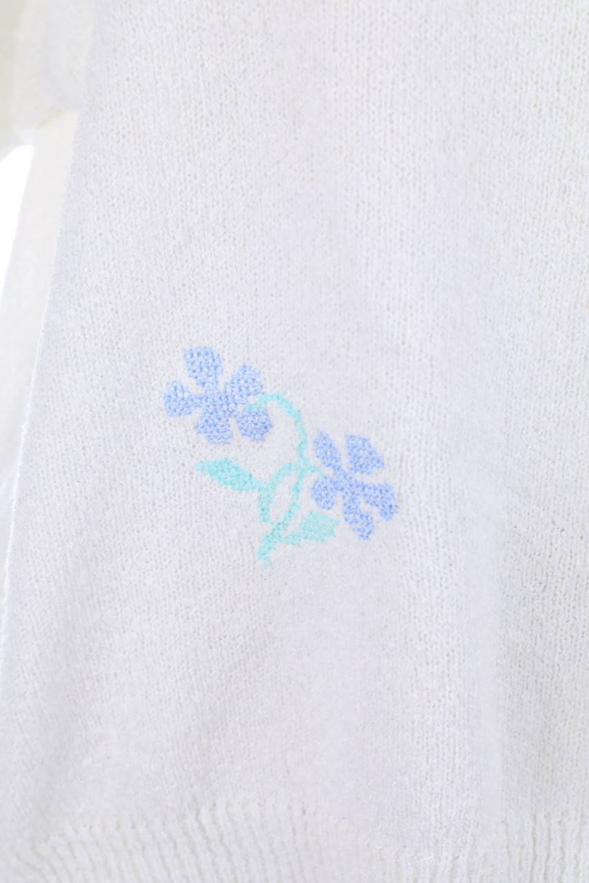 Carou VINTAGE Kurzarm-Strick-Pullover Mit Blumen-Print