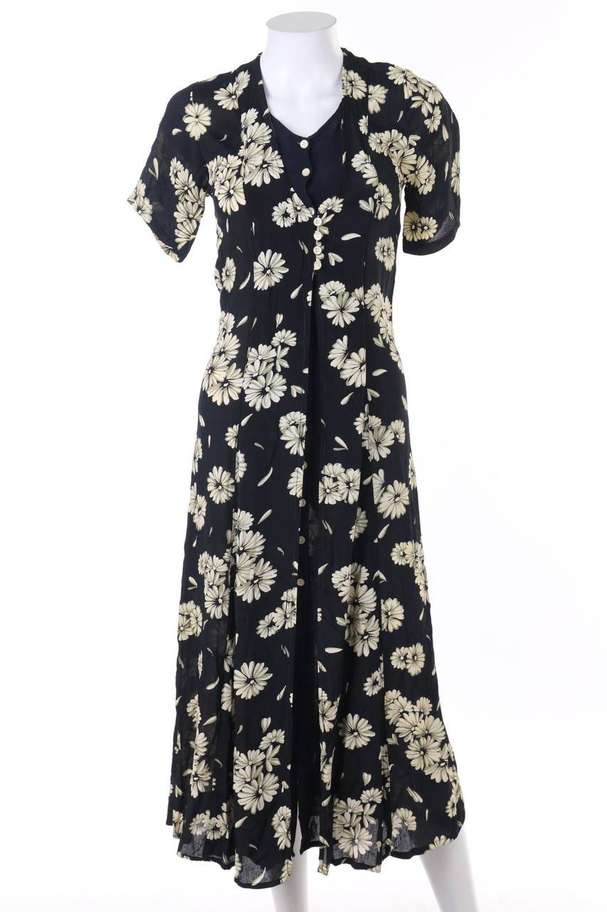 Carou VINTAGE Midikleid Im Layer Look Mit Blumen-Print