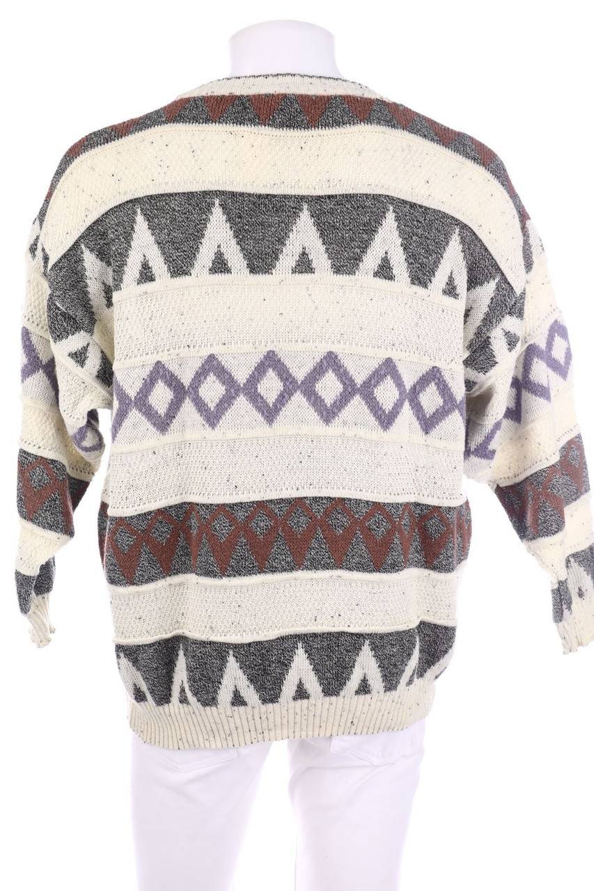 Carou VINTAGE Muster-Strick-Pullover Aus Baumwoll-Mix