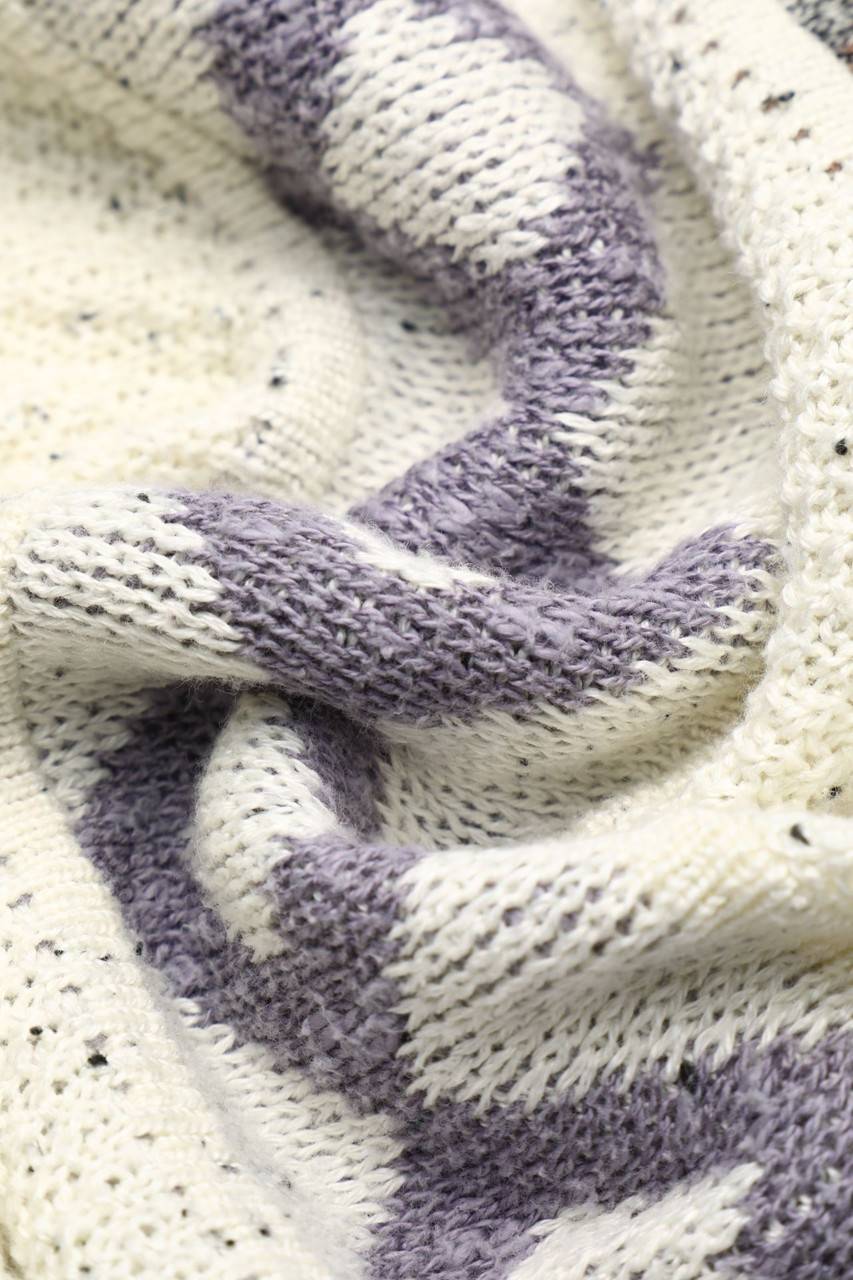 Carou VINTAGE Muster-Strick-Pullover Aus Baumwoll-Mix