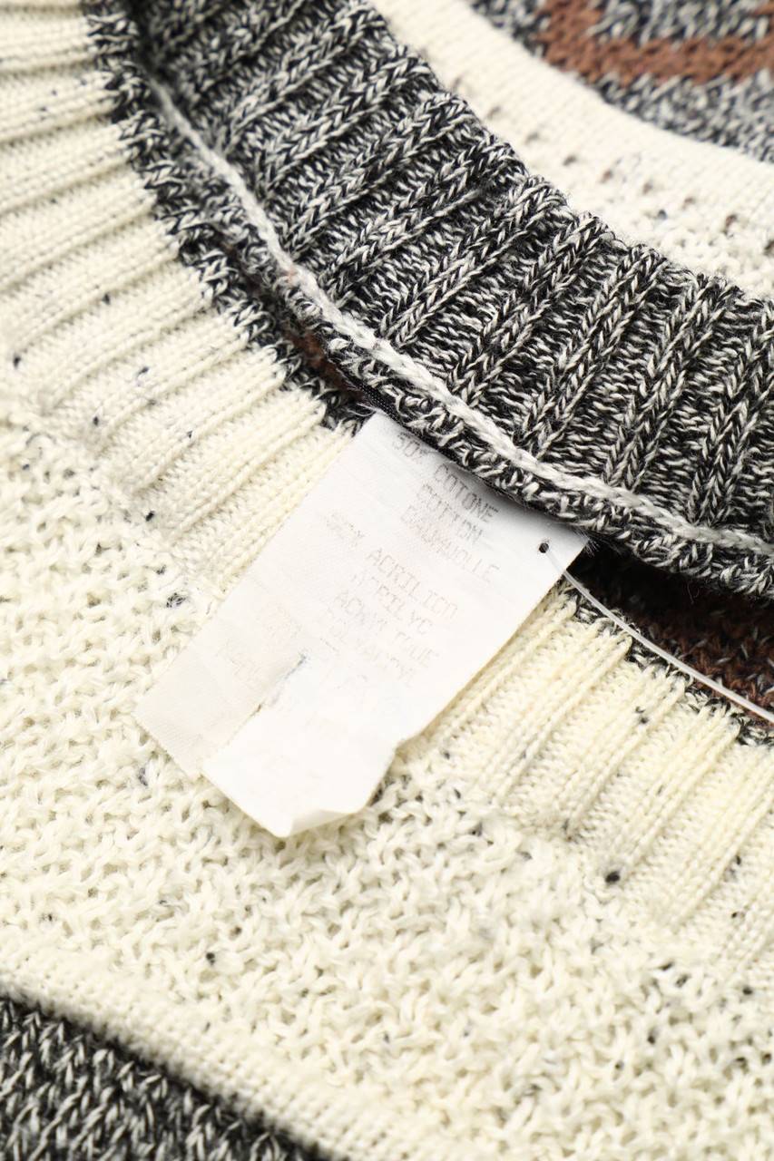 Carou VINTAGE Muster-Strick-Pullover Aus Baumwoll-Mix