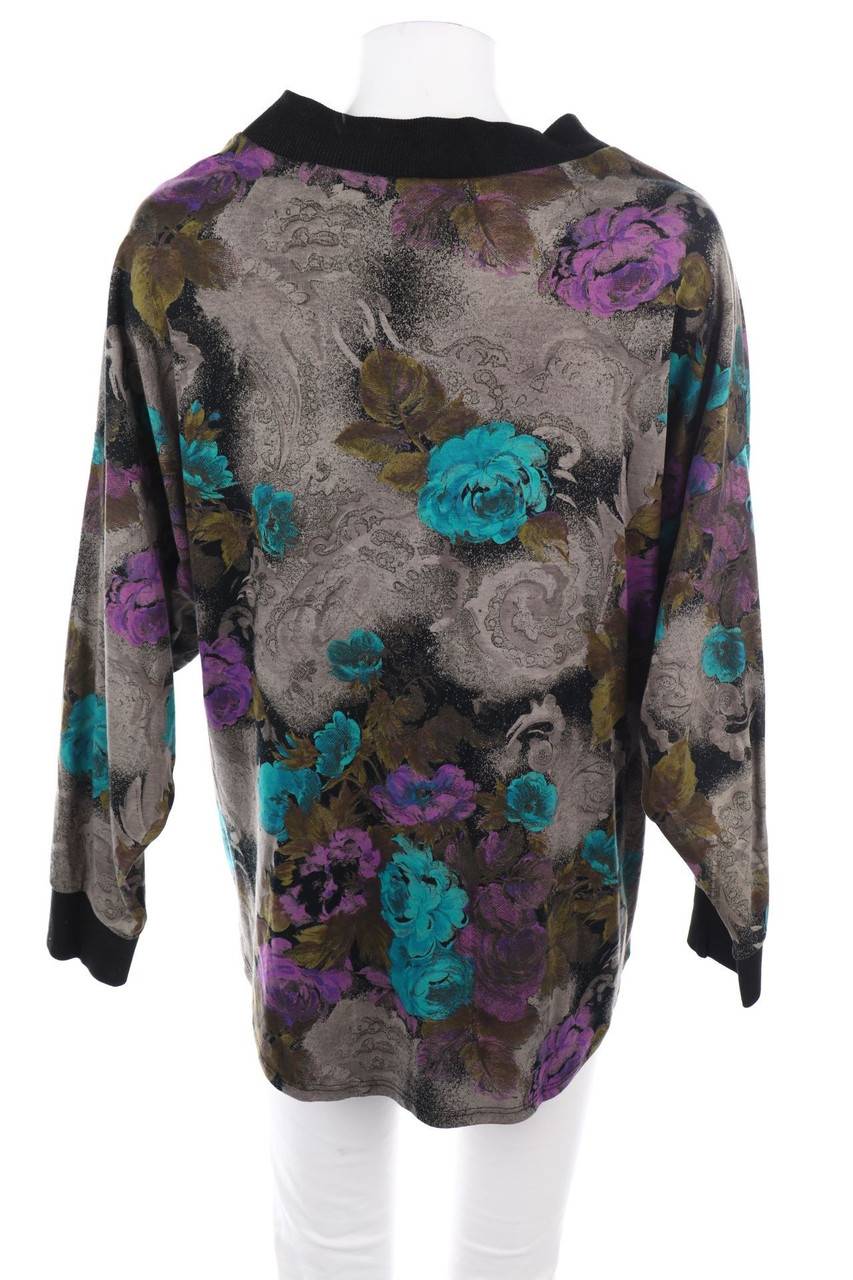 Carou VINTAGE Oversize-Longsleeve-Shirt Mit Blumen-Print