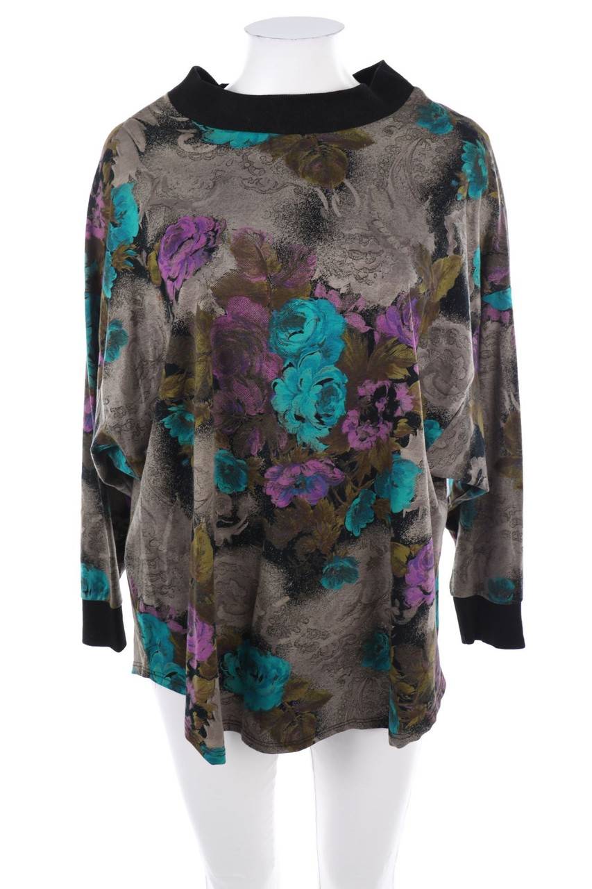 Carou VINTAGE Oversize-Longsleeve-Shirt mit Blumen-Print