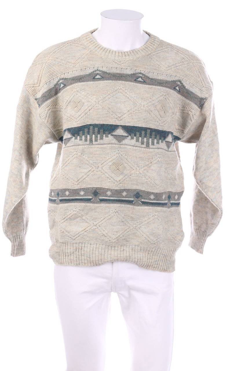 Carou VINTAGE Pullover aus Woll-Mix mit Applikationen