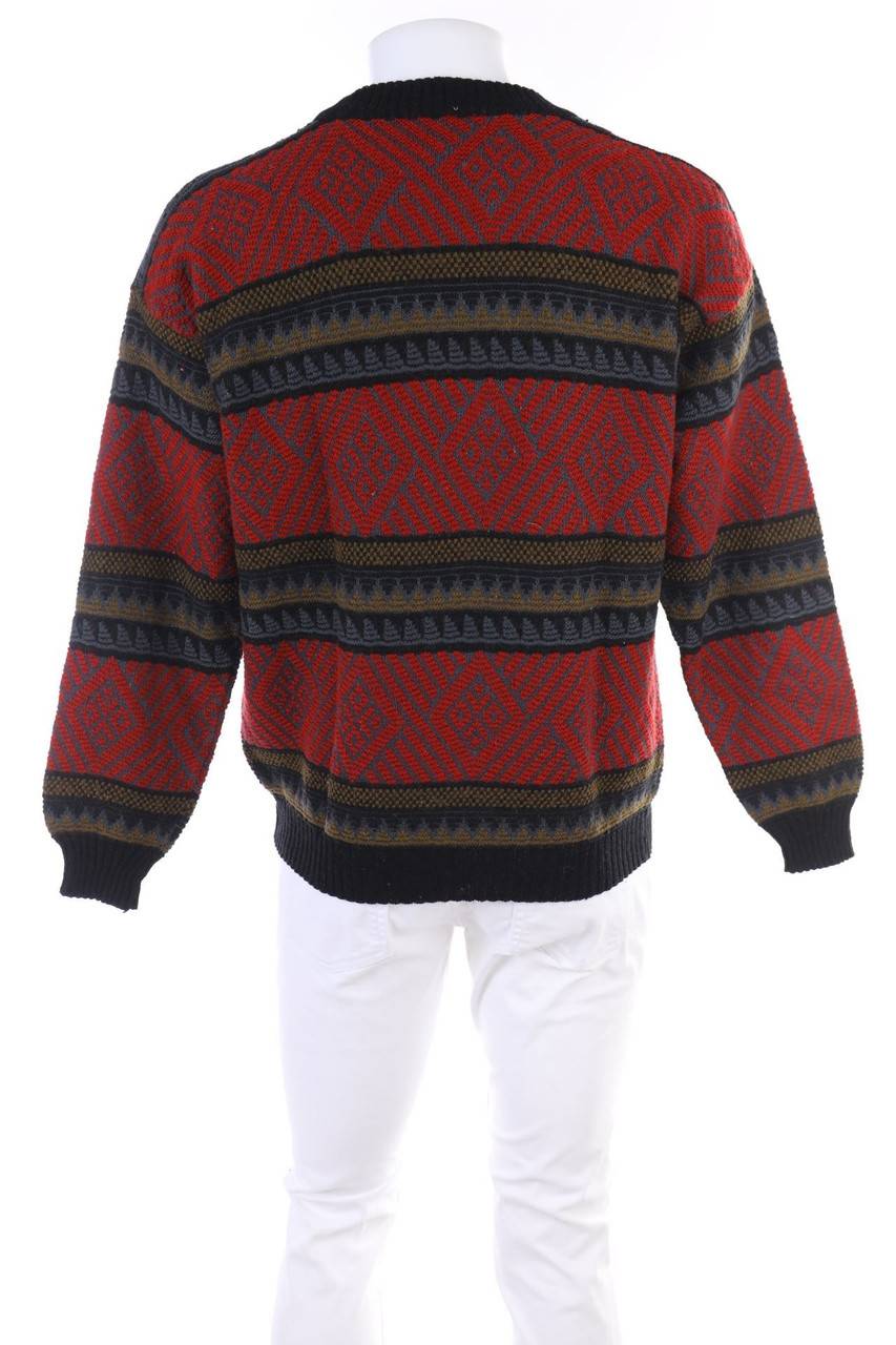 Carou VINTAGE Pullover Aus Woll-Mix Mit Geometrischem Muster