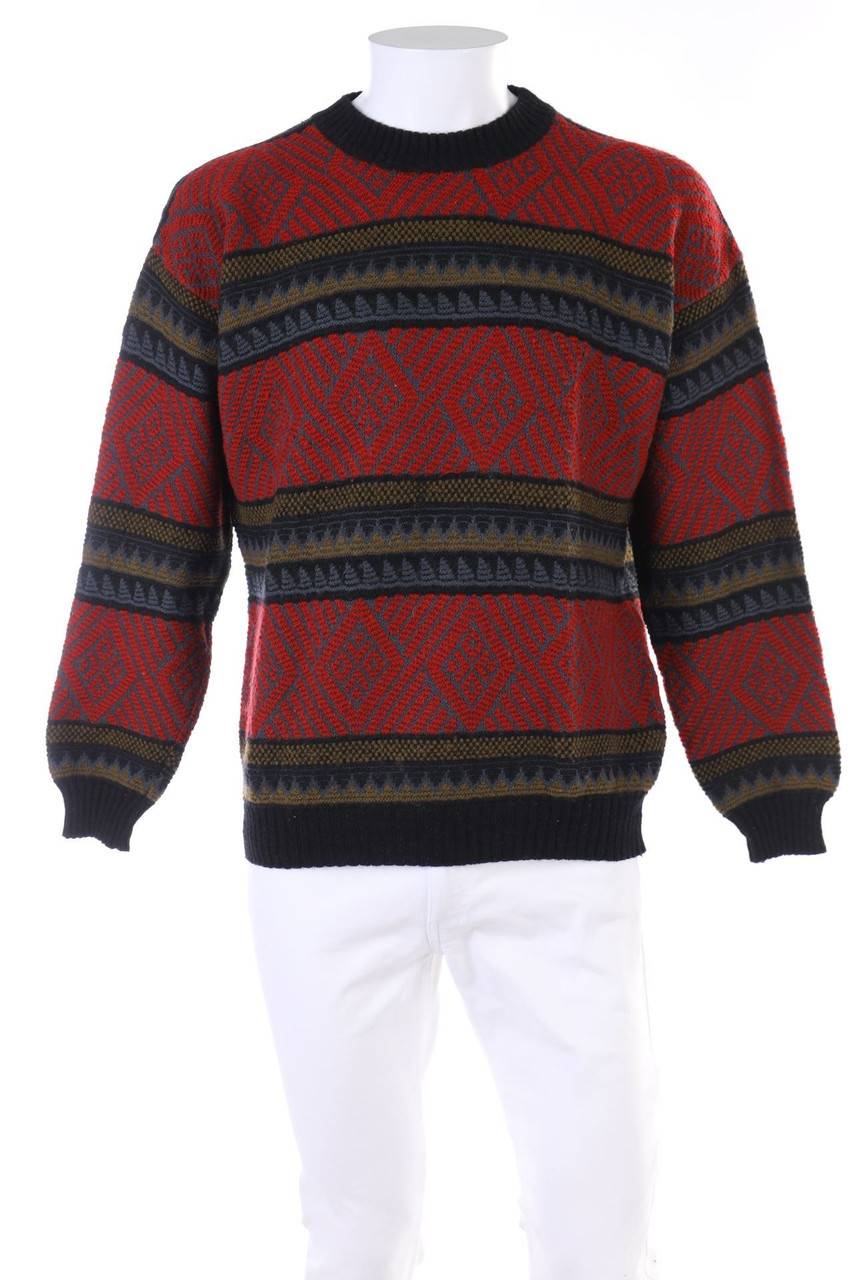 Carou VINTAGE Pullover aus Woll-Mix mit geometrischem Muster