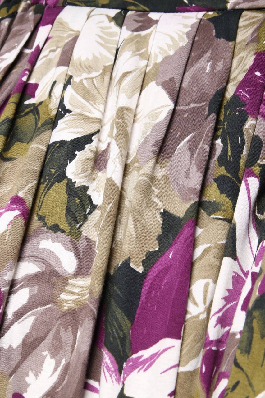 Carou VINTAGE Rock Aus Reiner Schurwolle Mit Blumen-Print